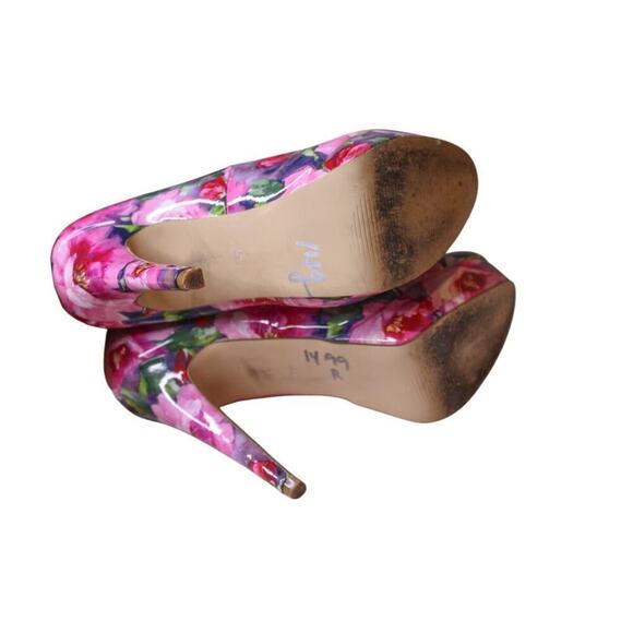 G By Guess Floral Platform High Heel Shoes Shiny Patent Leather 6.5M - Picture 6 of 6